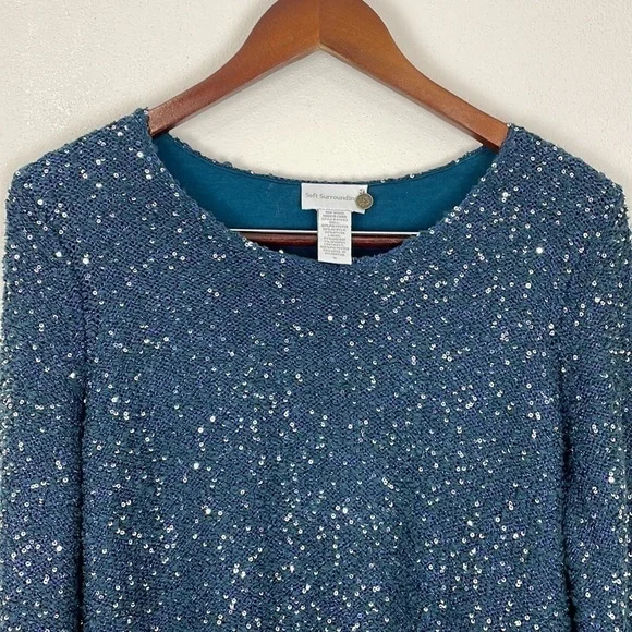 Soft Surroundings Knit Sequin Sweater - Picture 2 of 11